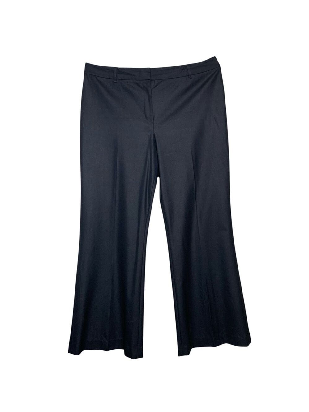 Jones NY Black Wide Leg Trousers Sz 10 Stretch Pants Neutral Classic Minimalist